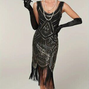 Women's Tassel Sequined Dress Size XL (12) NWOT